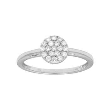 Rhod. sølvring ANNIENOR med CZ rund 6mm Str.60 from Joanli Nor