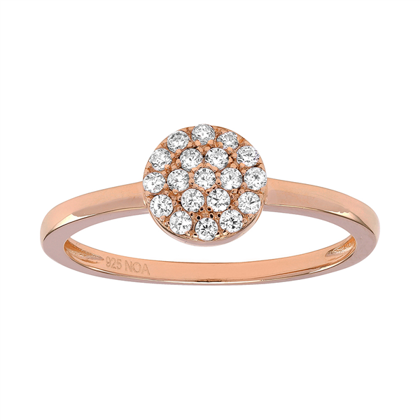 Rosaforgyldt ring ANNIENOR med CZ rund 6mm Str.60 from Joanli Nor