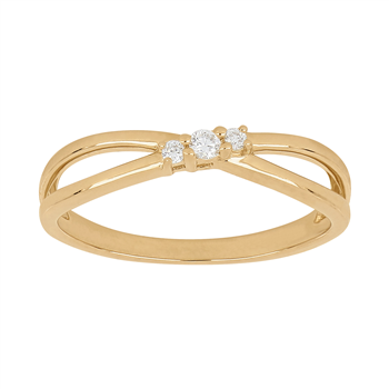 14kt. guldring m/dia 0.06ct W/SI from Siersbøl