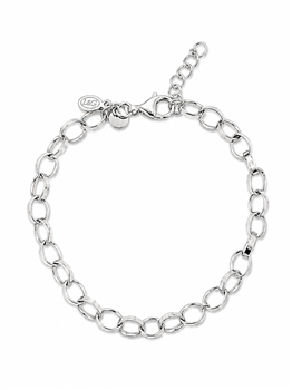 Armbånd sølv rhodineret ovale led from L&G