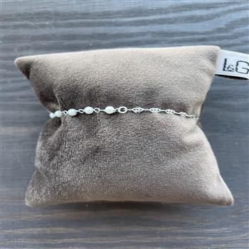 Armbånd sølv rhodineret perle from L&G