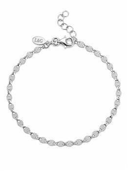 Armbånd sølv rhodineret rille from L&G