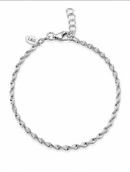 Armbånd sølv rhodineret snoet from L&G
