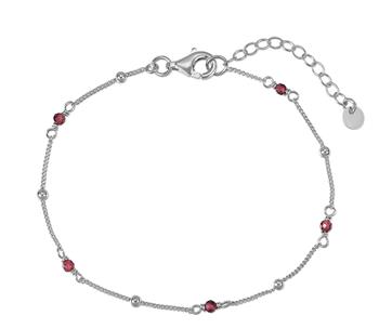 Armbånd sølv rhodineret med granat from L&G