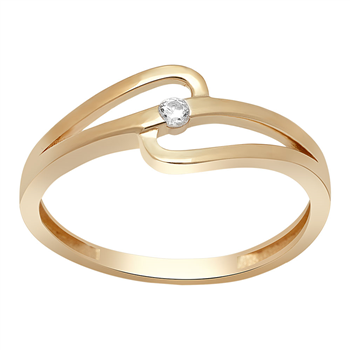 8kt. guldring m/tråde og cz from Siersbøl