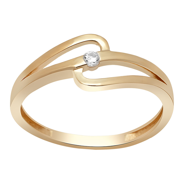 8kt. guldring m/tråde og cz from Siersbøl