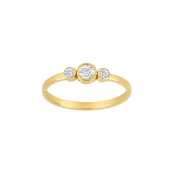 8kt. guldring m/3 cz i rørfatning from Siersbøl