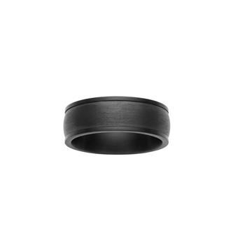 SON stål ring IP black med carbon str. 70 from Son of Noa
