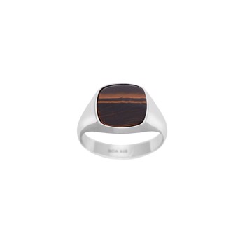 SON steel ring with yellow tiger eye