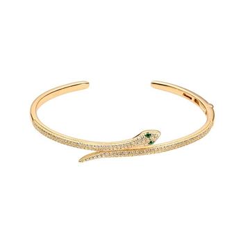 Slangearmbånd med hvide og grønne zirkonia from Blicher Fuglsang