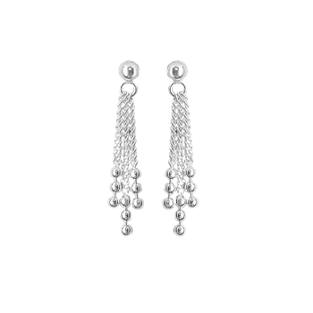 SØLV ØREHÆNGER M/STIK. KÆDER M/KUGLER from Aagaard