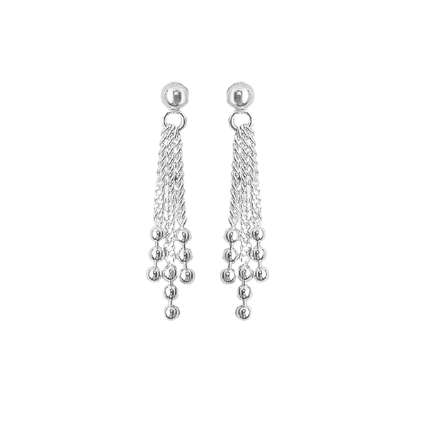 SØLV ØREHÆNGER M/STIK. KÆDER M/KUGLER from Aagaard