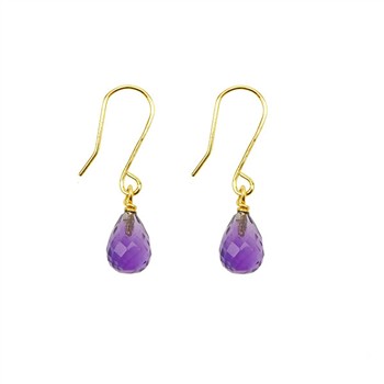 14k Earring w.Faceted Amethyst 14 karat from San - Links of Joy