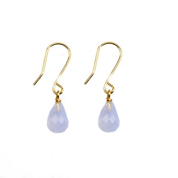 14K Earrings w.Faceted Chalcedony 14karat  from San - Links of Joy