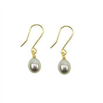 14K Earrings w.grey Fresh Water Pearl 14karat  from San - Links of Joy