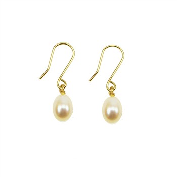 14k Earrings w.white Fresh Water Pearl 14 karat from San - Links of Joy