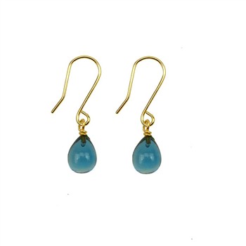 14K Earrings w.London Blue Topas 14 karat from San - Links of Joy