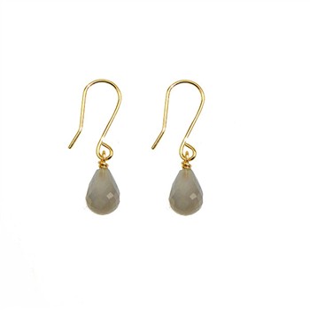 14K Earrings w.Faceted Moonstone 14 karat from San - Links of Joy