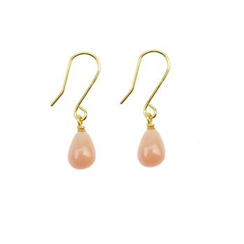 9kt øreringe med pink opal Pr.par from San - Links of Joy