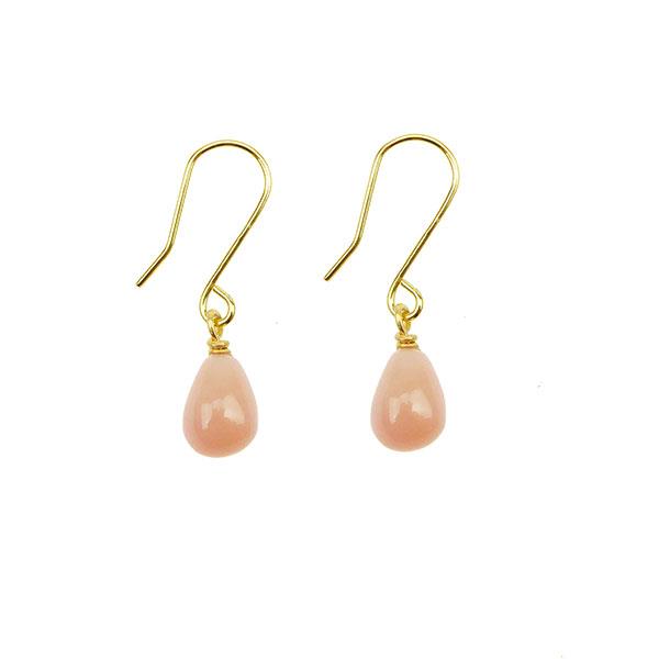 9kt øreringe med pink opal Pr.par from San - Links of Joy
