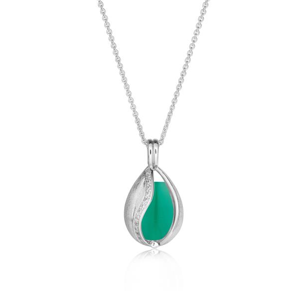 Smykke Æg med Grøn Onyx from Blicher Fuglsang