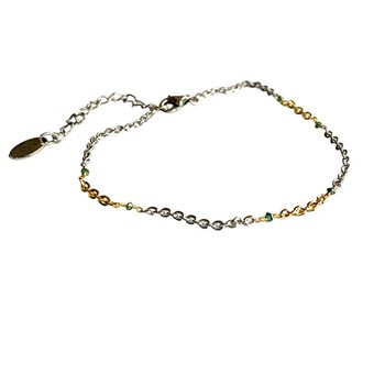 Bracelet & Necklace 925/585 - Rhodium & Blue Diamonds 42+8cm from San - Links of Joy