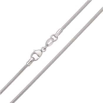 Silver snake chain necklace, width 1.6 mm and length 60 cm.