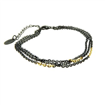 Bracelet & Necklace 925/585 - Oxidised 42+8cm from San - Links of Joy