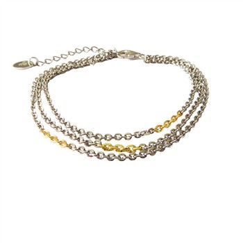 Bracelet & Necklace 925/585 -Rhodium 42+8cm from San - Links of Joy