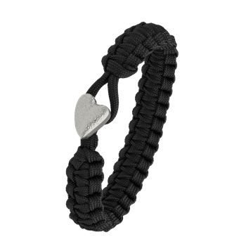 FSTS sort armbånd m sølv lås 05 from Aagaard