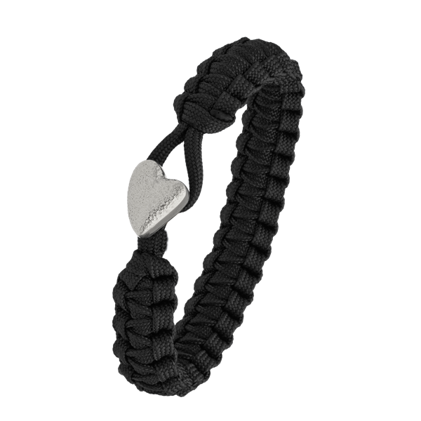 FSTS sort armbånd m sølv lås 05 from Aagaard