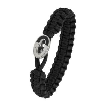 FSTS sort armbånd m sølv lås 08 from Aagaard