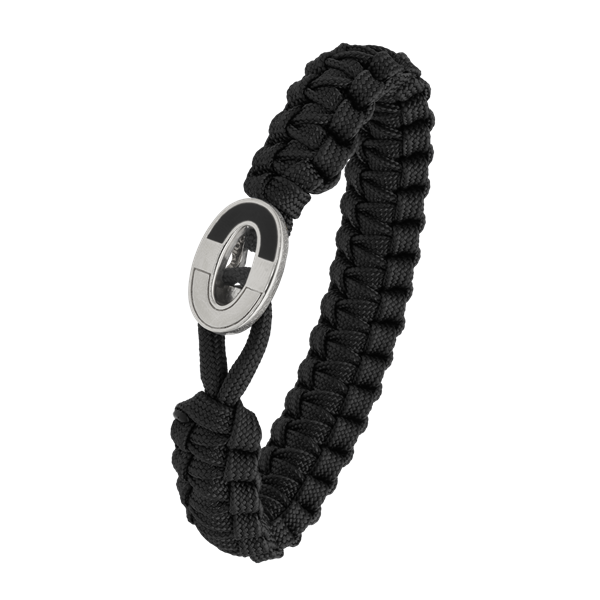 FSTS sort armbånd m sølv lås 08 from Aagaard