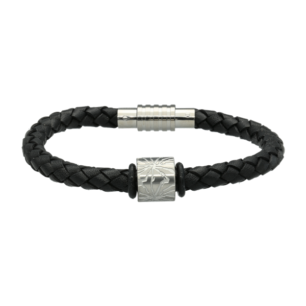 MENS sort armbånd med charm from Aagaard