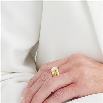 Ring, Perlemor, forg sølv from Aagaard