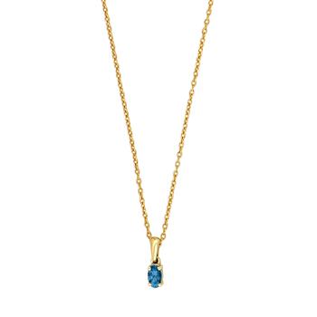 14kt. guldvedhæng m/London topas inkl. forg. from Siersbøl