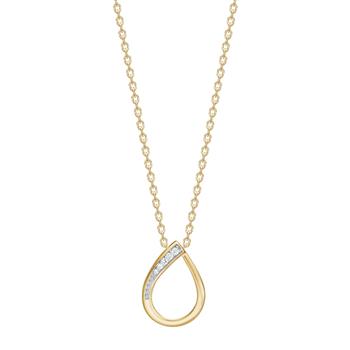 14kt. guldvedhæng m.0,02ct W/SI inkl. forg. kæde from Siersbøl