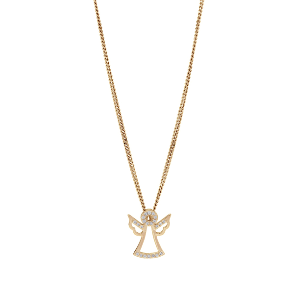 Forgyldt sølvvedhæng Engel m/kæde from Siersbøl