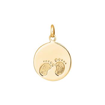 8kt. guldvedhæng rund plade m/fødder from Siersbøl