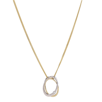 14kt. guldvedhæng bicolor m/dia. 0.050ct. W/SI ink from Siersbøl