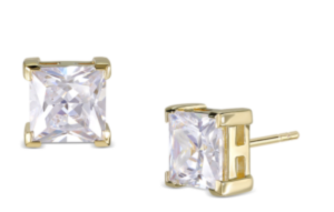 Ørestik sølvforgyldt firkantet zirkonia 6x6 mm from L&G