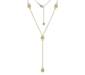 Y-Kæde sølv forgyldt blomster from L&G