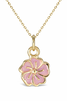 Vedh. sølv forg. blomst rosa m/kæde from L&G