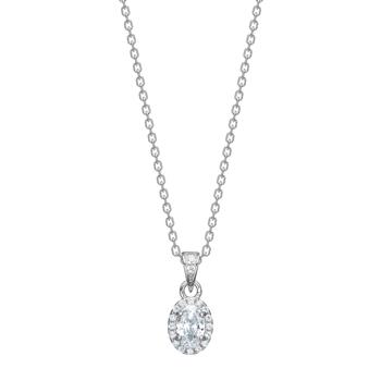 Sølvrhd. vedhæng m/cz incl kæde from Siersbøl