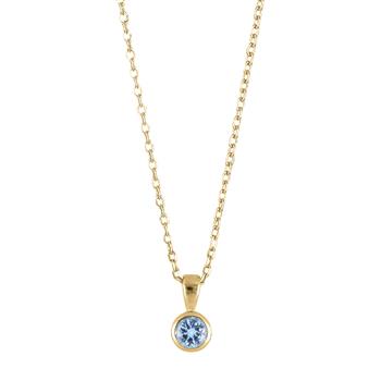 Forgyldt sølv vedhæng lyseblå 4mm HILDANOR from Joanli Nor