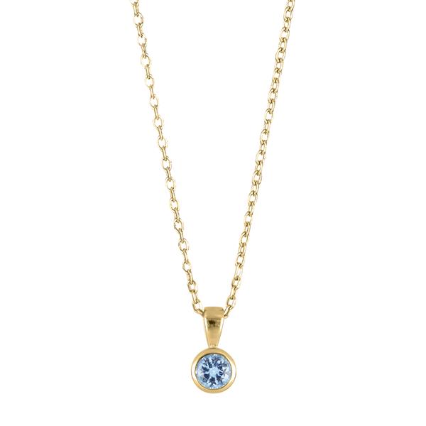 Forgyldt sølv vedhæng lyseblå 4mm HILDANOR from Joanli Nor