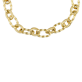 Halskæde i stål, belagt med 14 K guld (Kopier) from Blicher Fuglsang