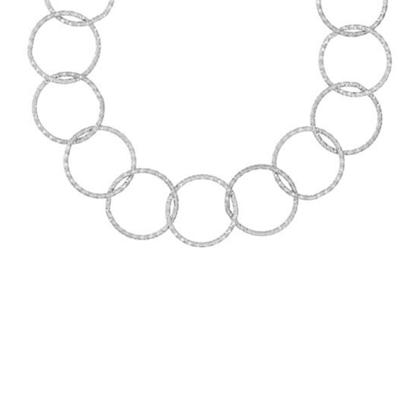 Halskæde i stål med rustikke ringe from Blicher Fuglsang