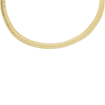 Slangehalskæde bredt i stål, belagt med 14 K guld from Blicher Fuglsang