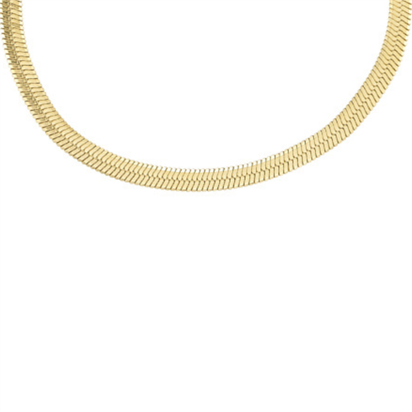 Slangehalskæde bredt i stål, belagt med 14 K guld from Blicher Fuglsang